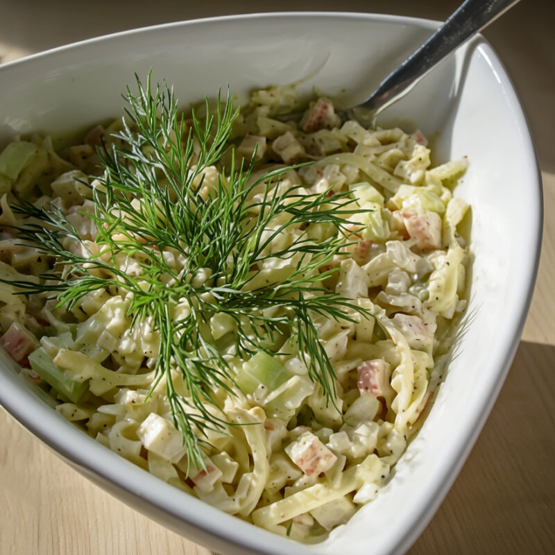 Салат с рисом и крабовыми палочками