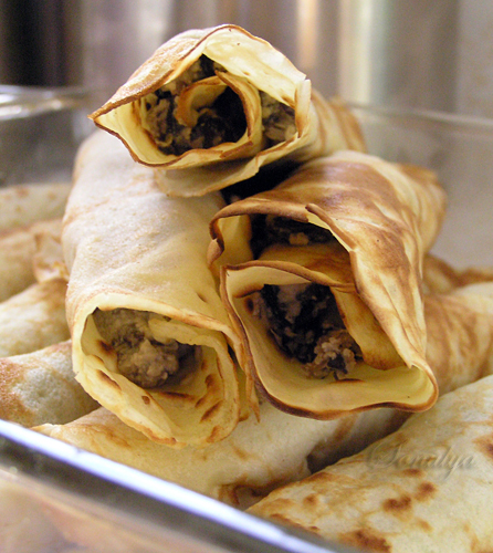 Блинчики с грибами