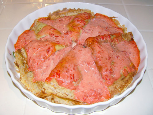 Блинчики с рикоттой и шпинатом по-флорентийски