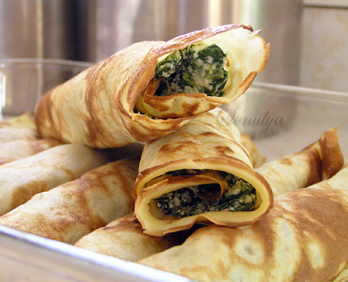 Блинчики со шпинатом