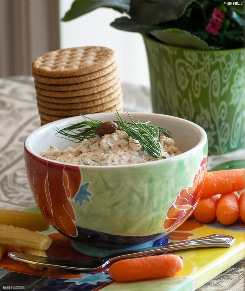 Паштет из лосося с укропом и миндалём