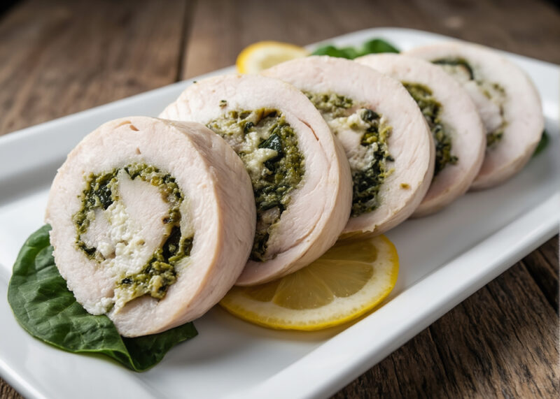 Куриные рулеты с сыром с голубой плесенью и травами