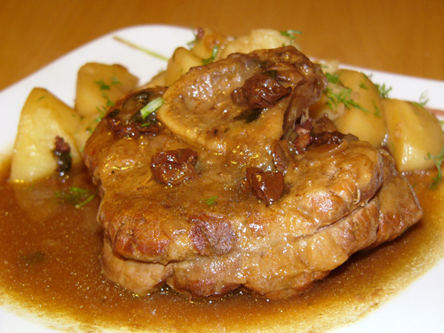 Телячьи ножки (Ossobuco) в вишневом пиве