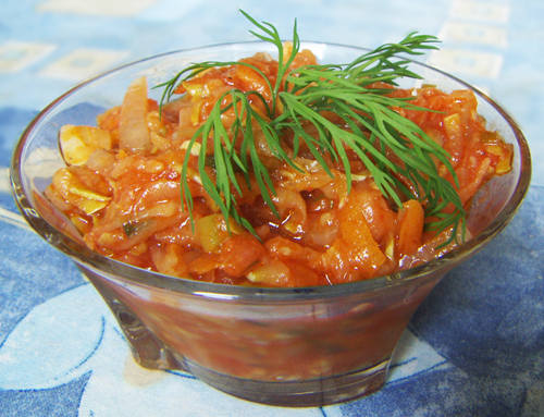 Быстрая икра из кабачков