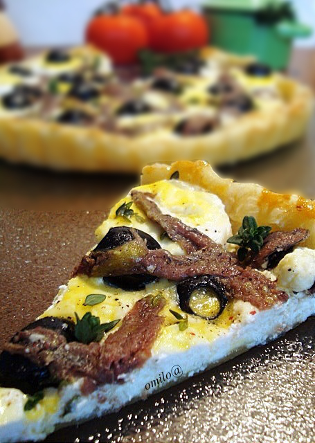 Тарт с козьим сыром и тимьяном