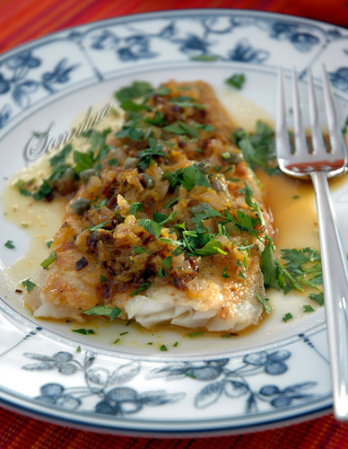 Рыба в соусе из апельсина и петрушки