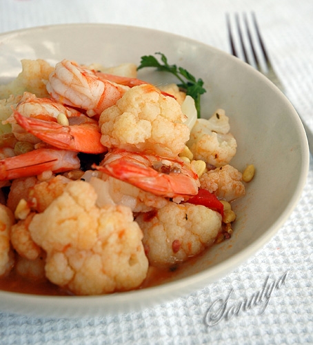 Цветная капуста с креветками по-сицилийски