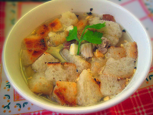 Суп с курицей и ветчиной (Sopa de picadillo)