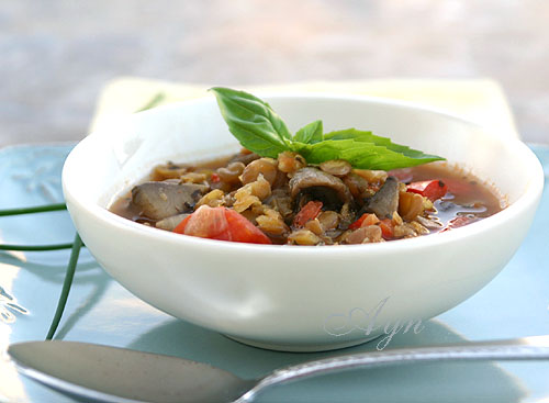 Чечевично-грибной суп