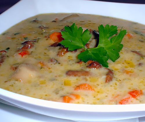 Быстрый суп с грибами и овощами