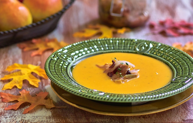Суп из тыквы с грушами и релишем из груш