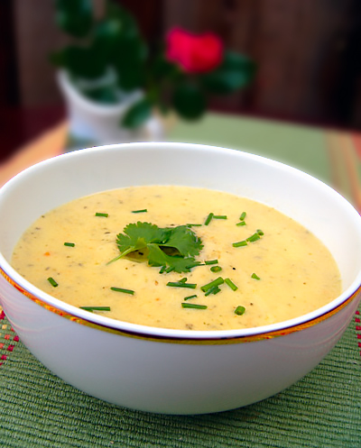 Суп из цуккини с грушей