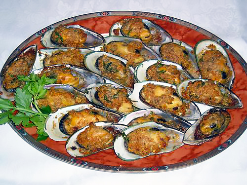 Запеченные мидии