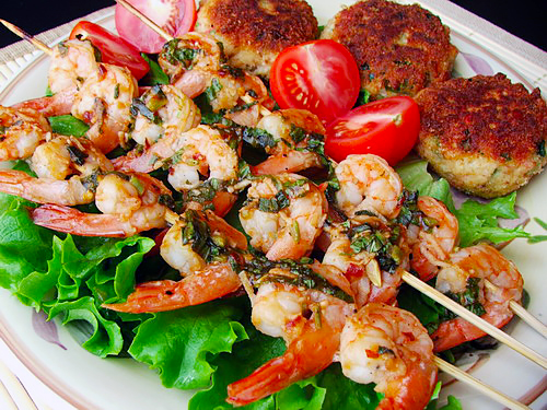 Маринованные креветки на гриле (Gamberetti alla griglia)