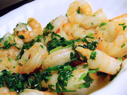 Чесночные креветки