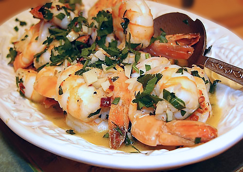 Чесночные креветки