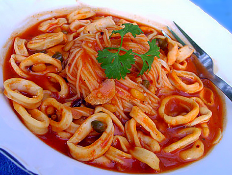 Двухминутные кальмары по-сицилийски