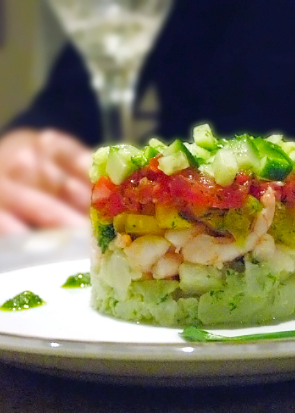 Салат с креветками и цветной капустой