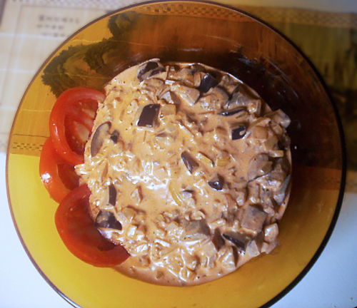 Строганов из баклажанов