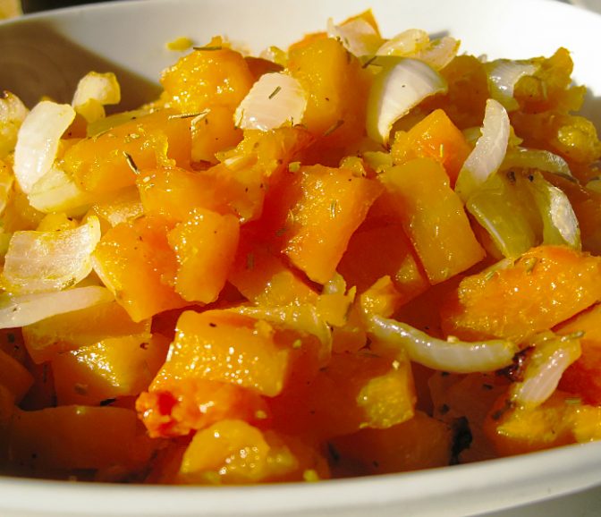Тыква, запеченная с розмарином и шалотом (Roasted Rosemary Butternut Squash & Shallots)