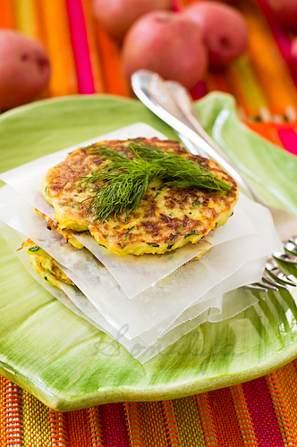 Оладьи из картофеля и кабачка