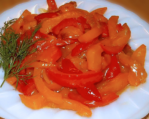 Сладкий перец в апельсиновом соусе