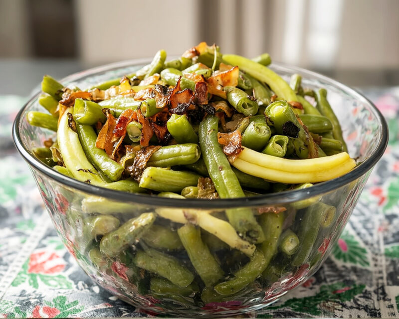 Теплый салат из стручковой фасоли