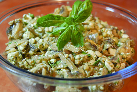 Грибной салат с фетой