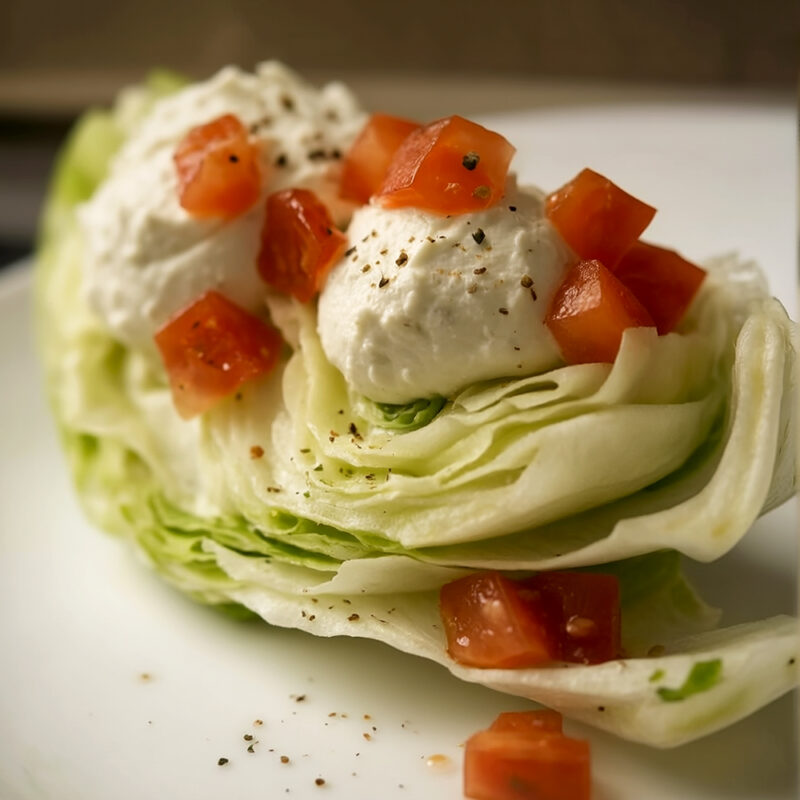 Салат-клин с заправкой из голубого сыра (Wedge Salad with Blue Cheese Dressing)