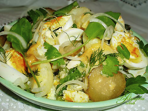Картофельный салат с щавелем