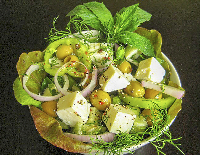 Зелёный греческий салат