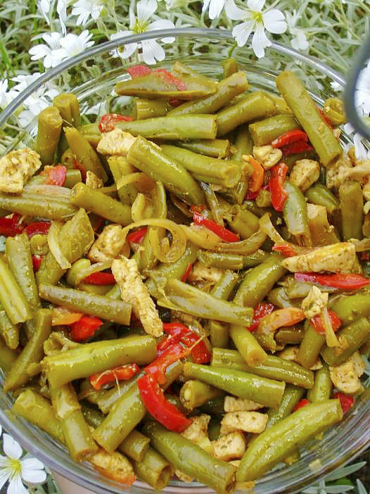 Немецкий салат из зеленой фасоли