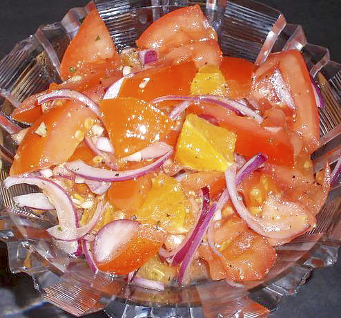 Салат из помидоров с апельсинами