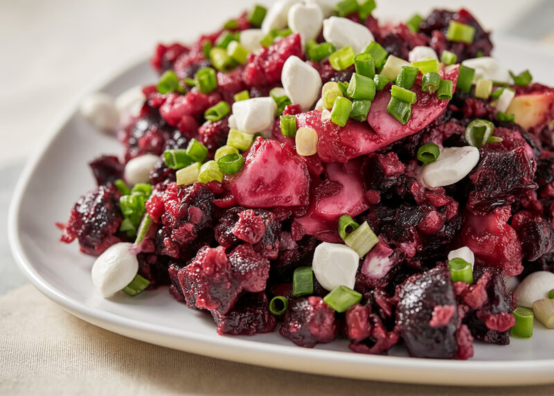 Салат из свеклы, чечевицы и яблок