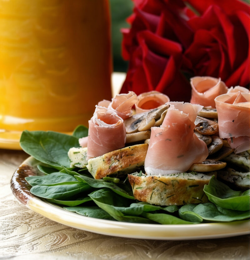 Грибной салат с прошутто (Mushroom Salad with Prosciutto)