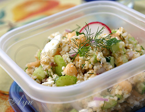 Овощной салат с булгуром и нутом