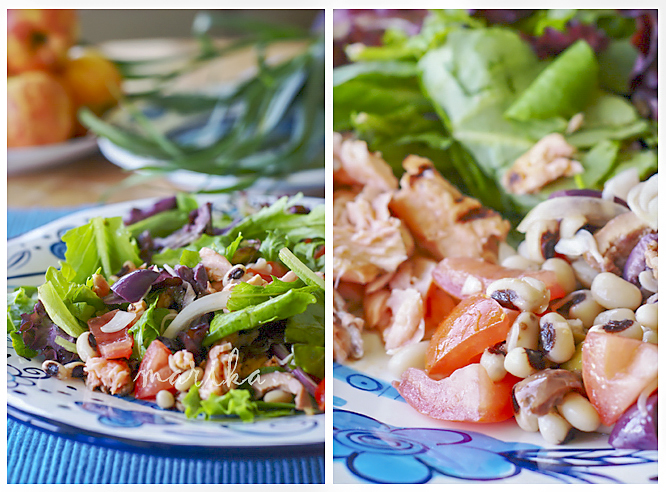 Салат с рыбой и фасолью