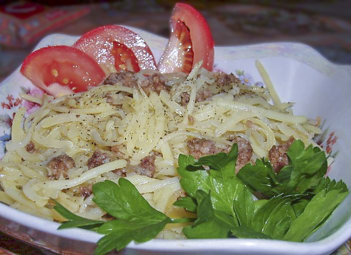 Салат из картофеля с фаршем