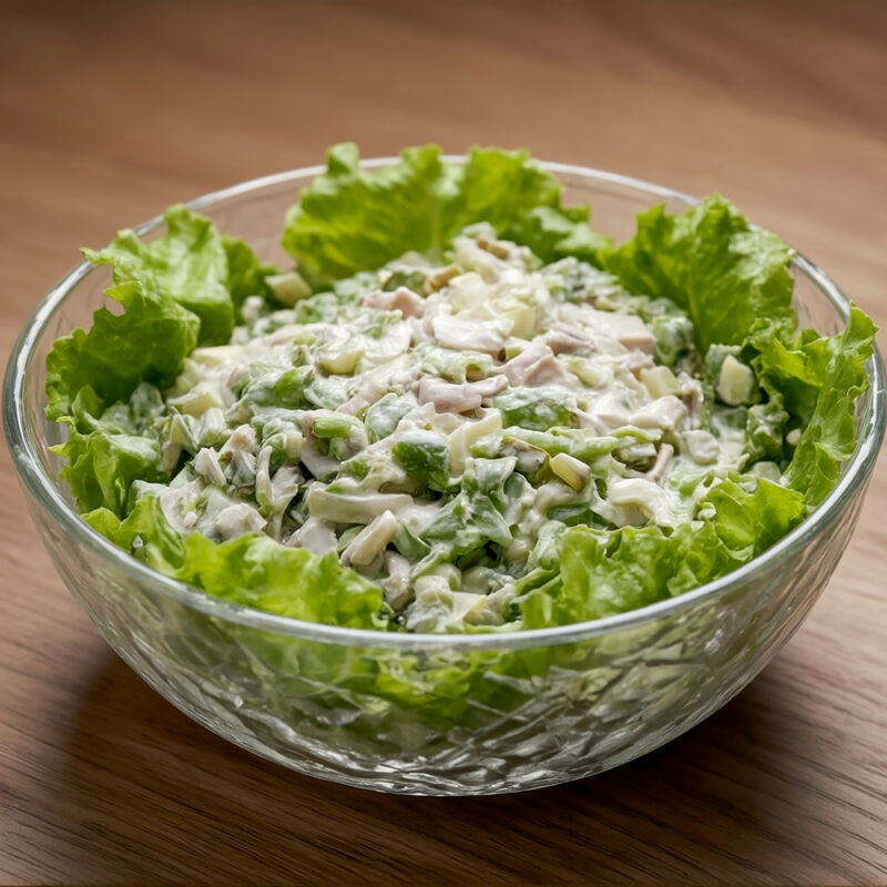 Салат с курицей и зеленой фасолью