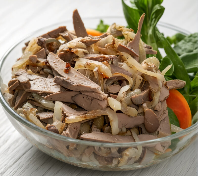 Салат из печени