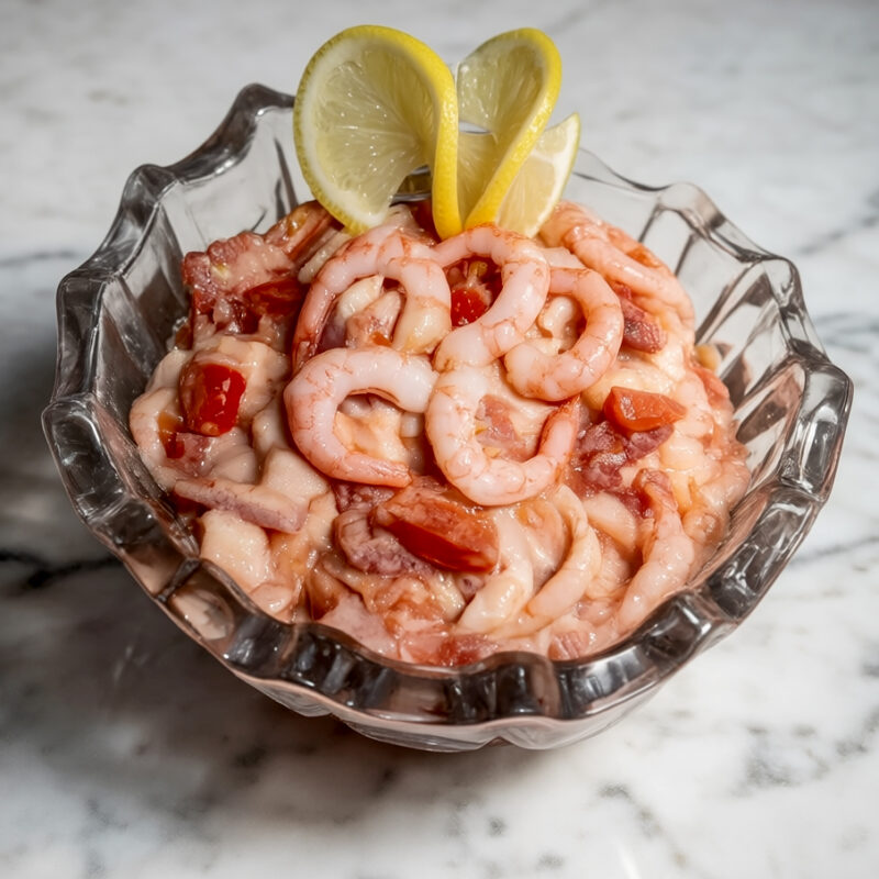 Салат с красной рыбой и креветками