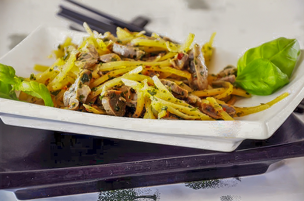 Салат из куриных желудочков по-корейски