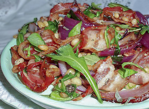 Теплый салат с рукколой от Джейми Оливера