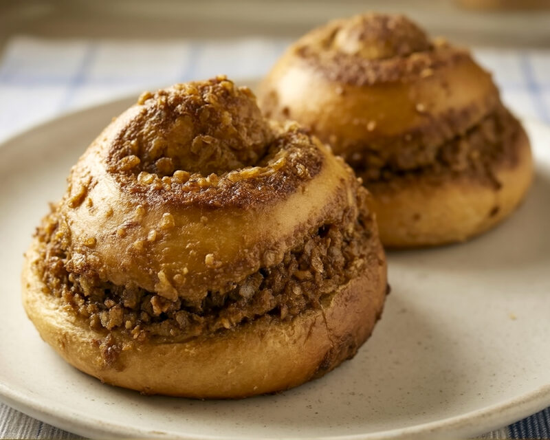 Плюшки с корицей и грецкими орехами