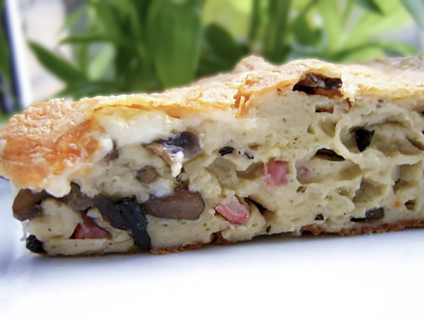 Грибная запеканка с сыром в заварном тесте