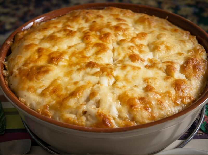 Быстрая запеканка из риса с сосисками