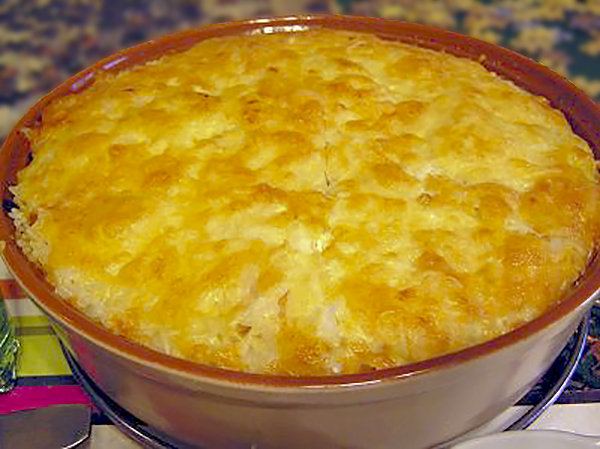 Быстрая запеканка из риса с сосисками