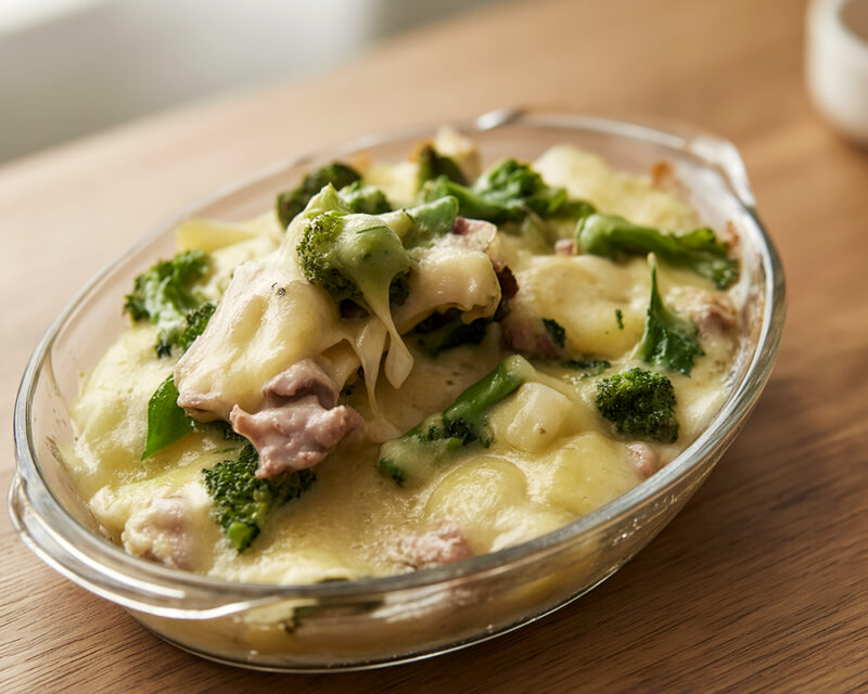 Запеканка с курицей и брокколи