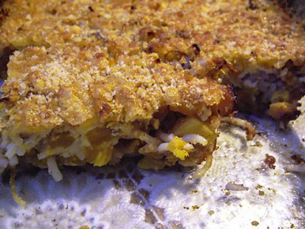 Запеканка из тыквы с лапшой