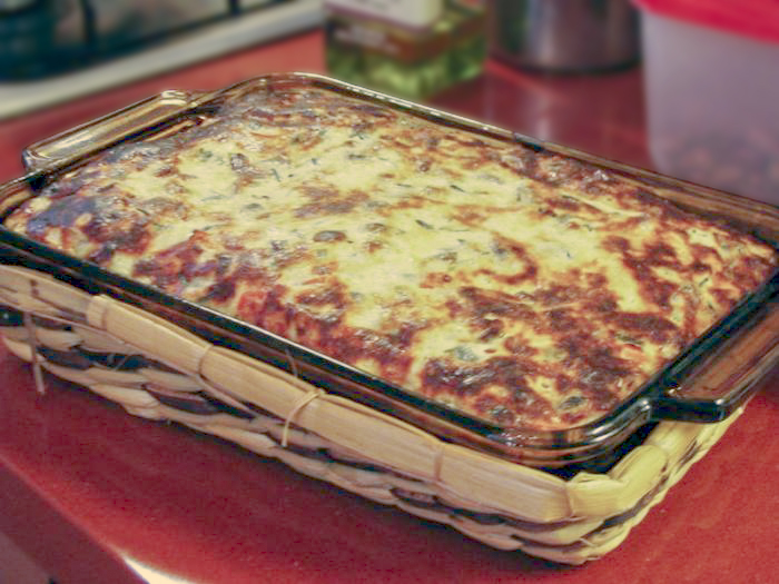 Запеканка с грибами и болгарским перцем